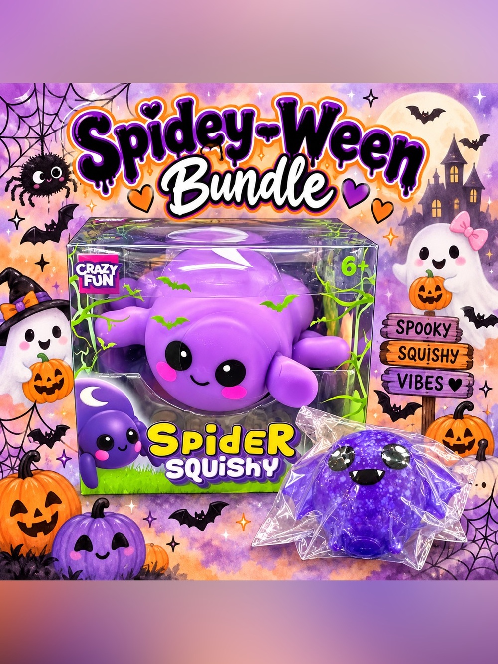 Spidey-Ween Squishy Halloween Bundle (2 items total) NWT